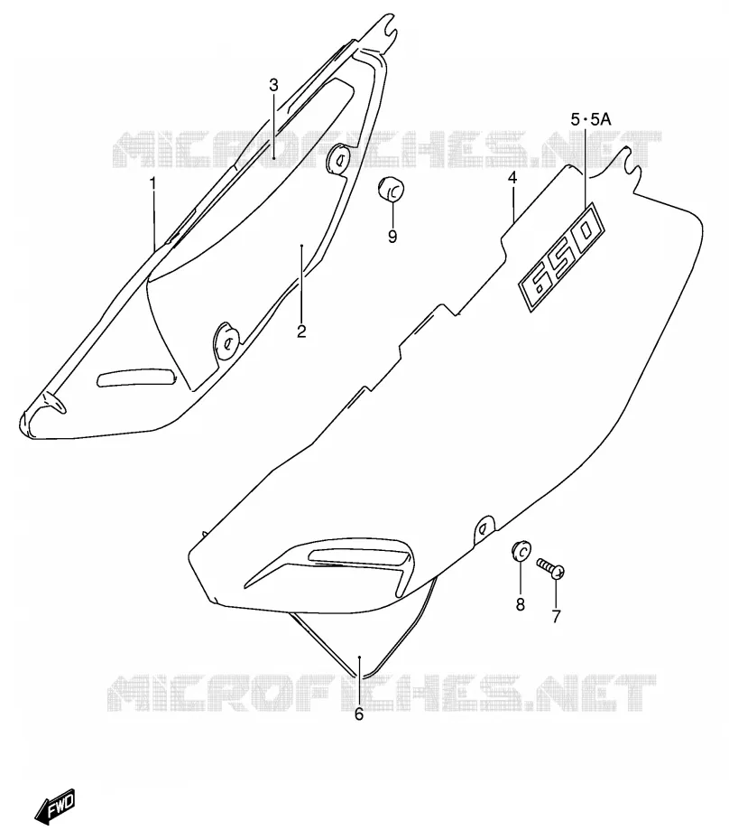 ACHTER KUIP  (MODELE K3/K4/K5) Suzuki MOTO 650 DR 2002  DR650SEK2(E4)