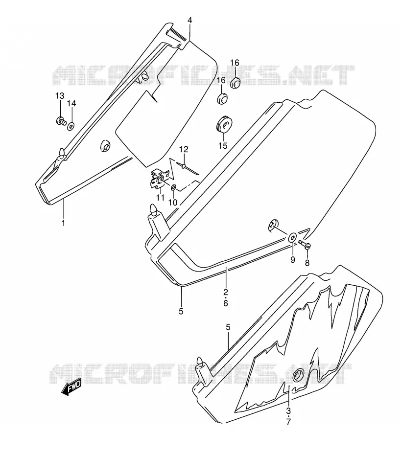 ACHTER KUIP  (MODELE L/M) Suzuki MOTO 350 DR 1994  DR350R(E3)