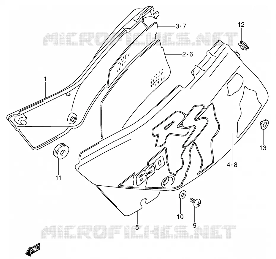 ACHTER KUIP  (MODELE M) Suzuki MOTO 650 DR 1995  DR650RSEUS(E4)