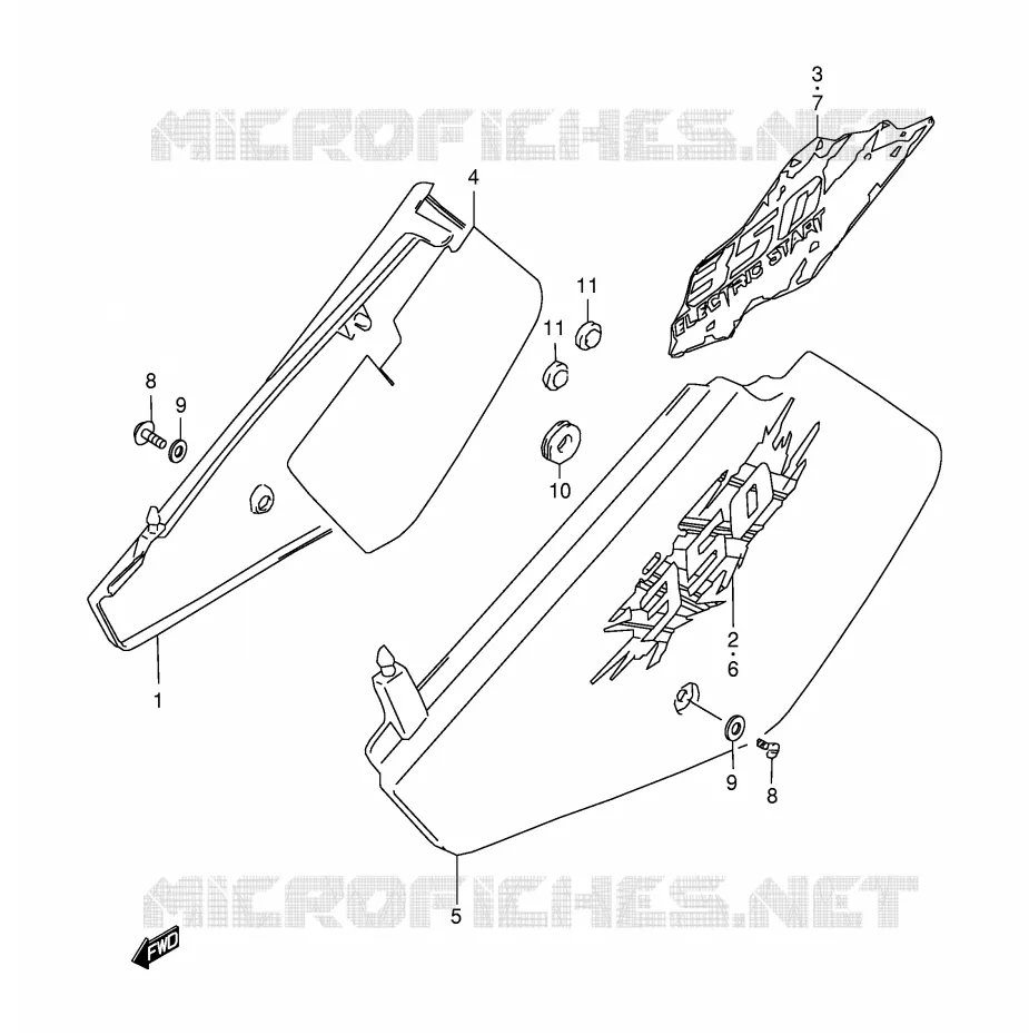 ACHTER KUIP  (MODELE R/S) Suzuki MOTO 350 DR 1998  DR350SEW(E2)