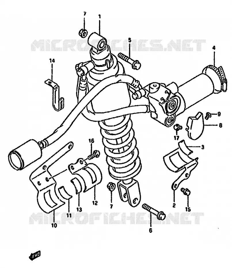 ACHTER SCHOKDEMPER (DR350SHN/SHP/SHR) Suzuki MOTO 350 DR 1994  DR350SHR(L/M/N/P/R)