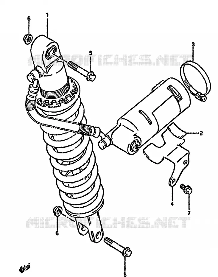 ACHTER SCHOKDEMPER (DR350SL/SM/SN/SP/SR) Suzuki MOTO 350 DR 1994  DR350SR(L/M/N/P/R)