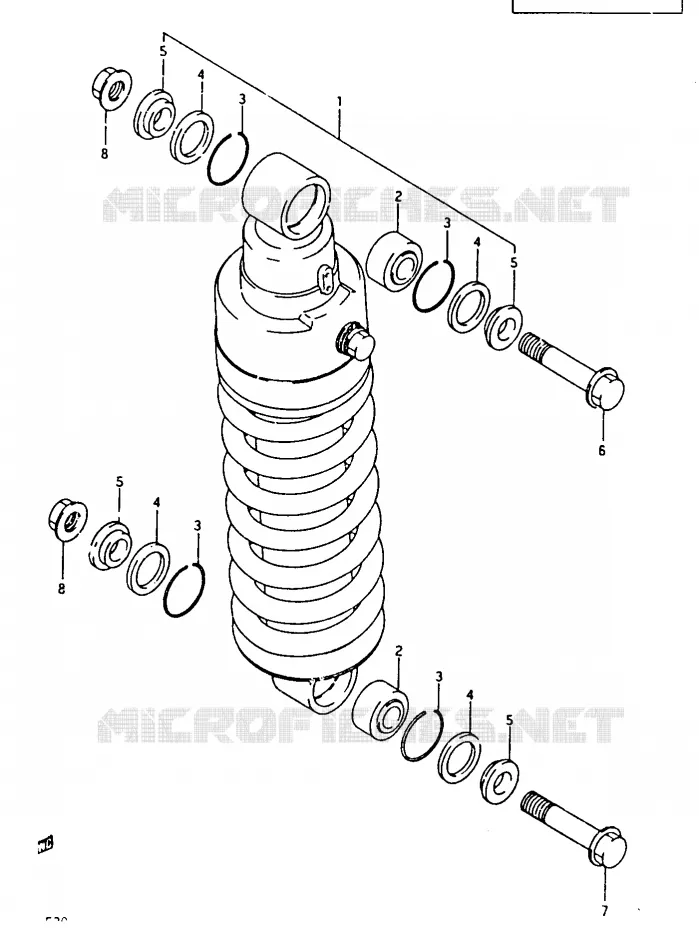 ACHTER SCHOKDEMPER Suzuki MOTO 500 DR 1987  DR500RH(G/H/J)