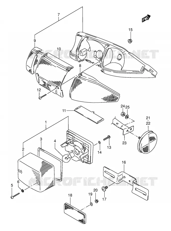 ACHTERLICHT (E2,E4,E21,E24) Suzuki SCOOTER 50 AE 1992  AE50N(E1)