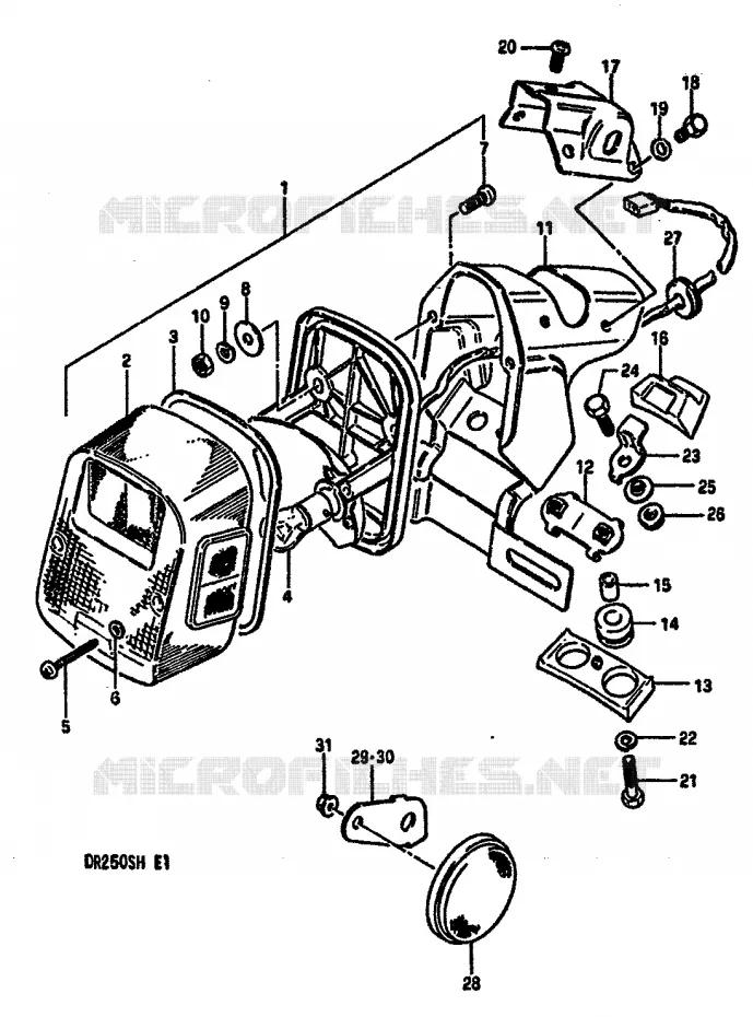 ACHTERLICHT (E39) Suzuki MOTO 250 DR 1986  DR250SG(E/F/G/H)