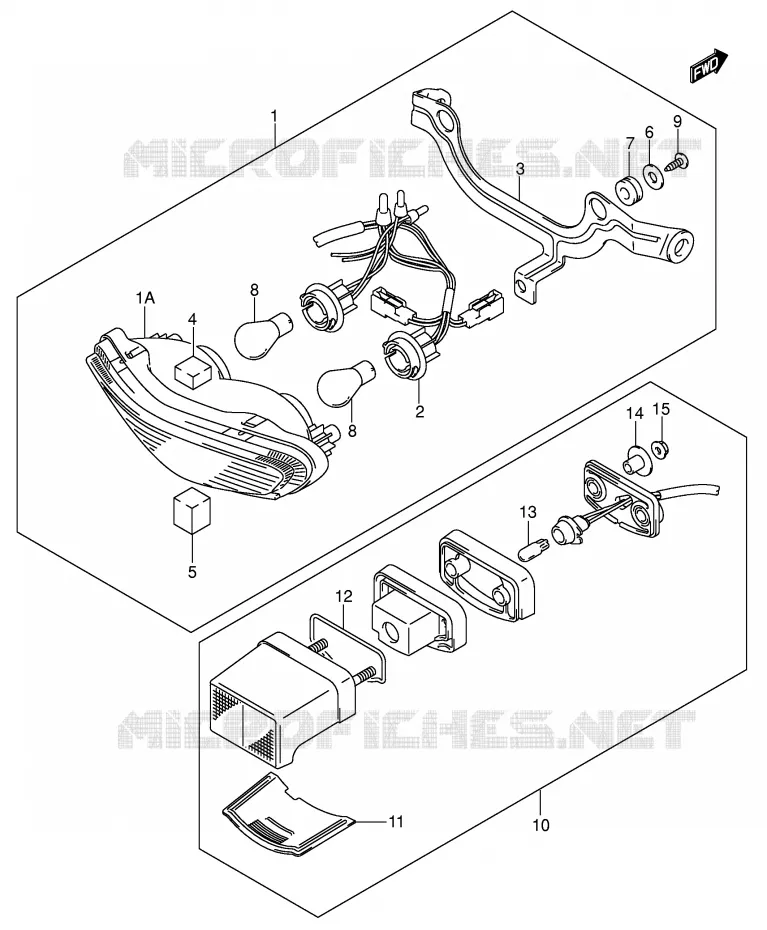 ACHTERLICHT (MODELE K2/K3) Suzuki MOTO 1000 V-STROM 2002  DL1000K2(E2)