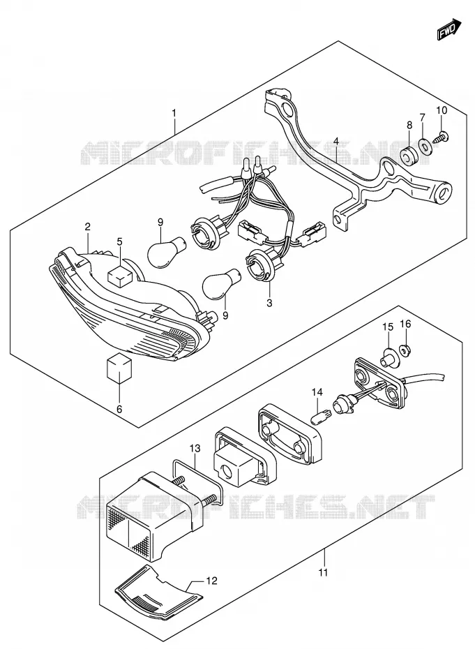 ACHTERLICHT (MODELE K4/K5/K6) Suzuki MOTO 1000 V-STROM 2003  DL1000K3(E2)