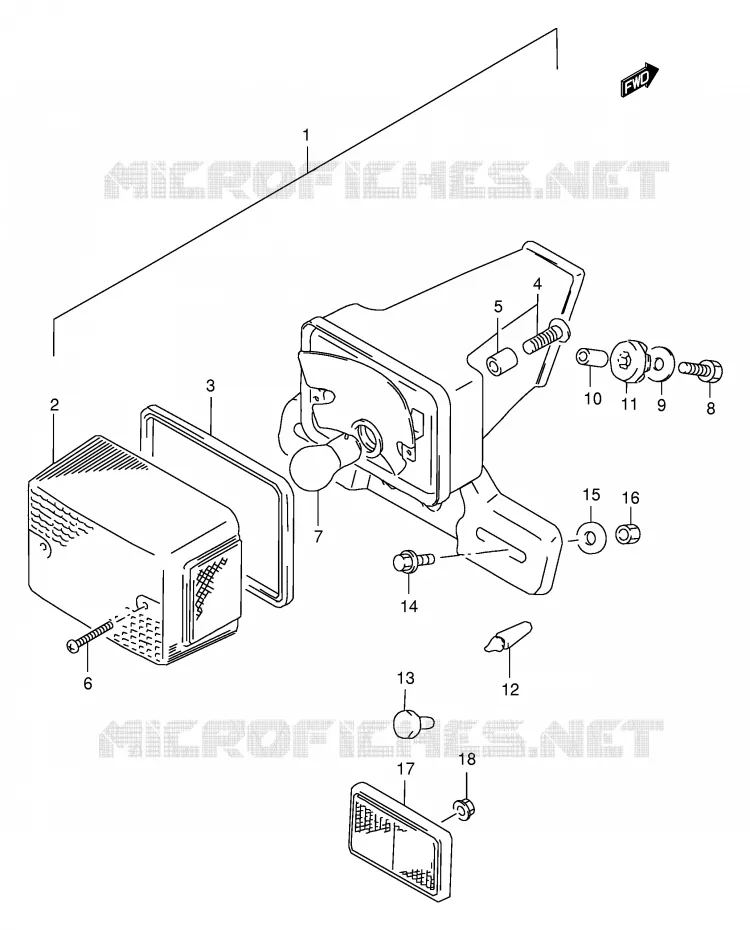 ACHTERLICHT (MODELE S) Suzuki MOTO 200 DR 1998  DR200SEW(E24)