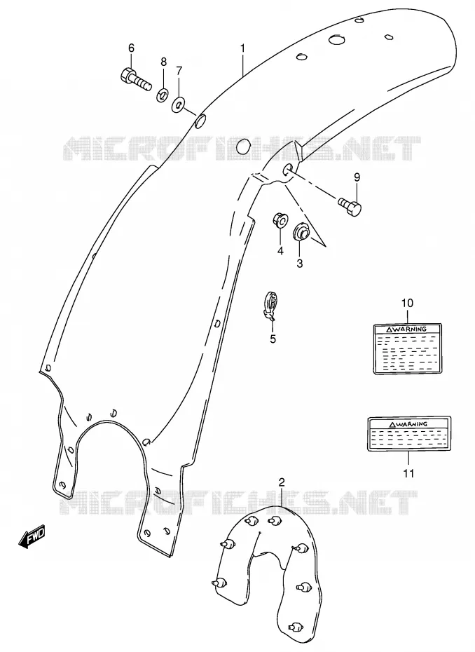 ACHTERSPATBORD (MODELE Y) Suzuki MOTO 80 DS 1998  DS80W(E3/E28)
