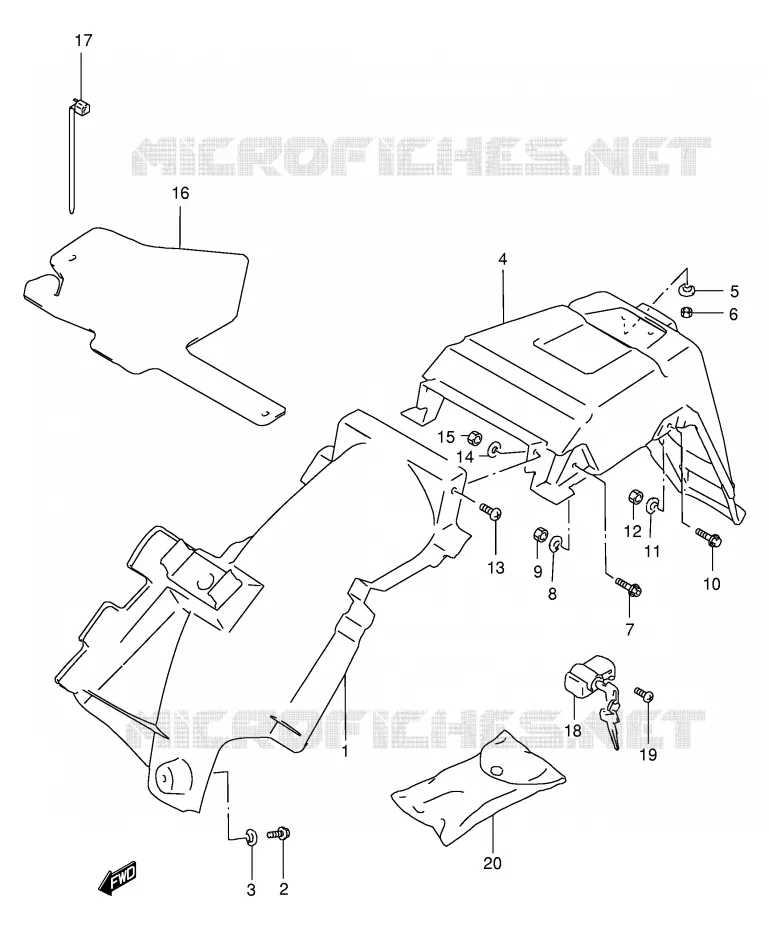 ACHTERSPATBORD Suzuki MOTO 200 DR 1995  DR200SES(E24)