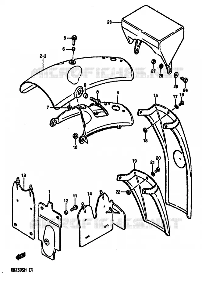 ACHTERSPATBORD Suzuki MOTO 250 DR 1986  DR250SG(E/F/G/H)