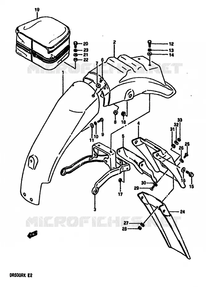 ACHTERSPATBORD Suzuki MOTO 600 DR 1988  DR600RUJ(E2)