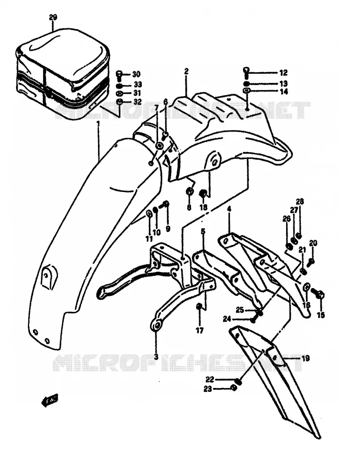 ACHTERSPATBORD Suzuki MOTO 600 DR 1988  DR600SUJ(E2)