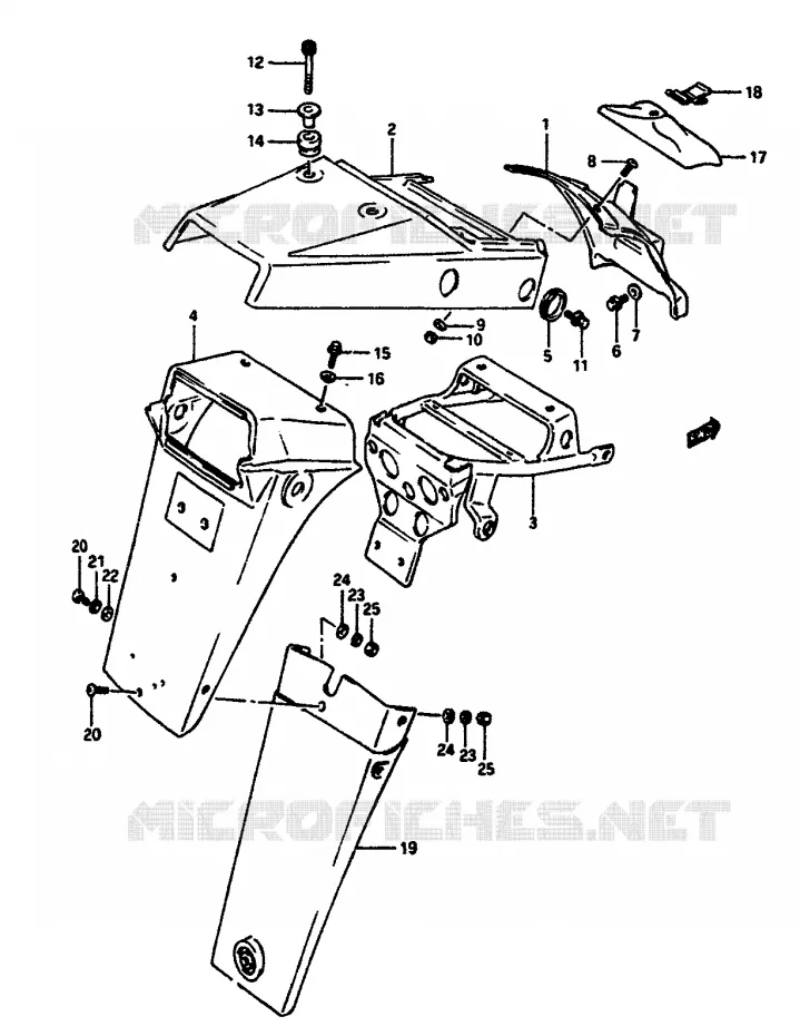 ACHTERSPATBORD Suzuki MOTO 650 DR 1991  DR650RSUM(L/M)