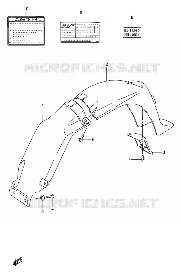 ACHTERSPATBORD Suzuki SCOOTER 100 FB 1994  FB100R(E71)