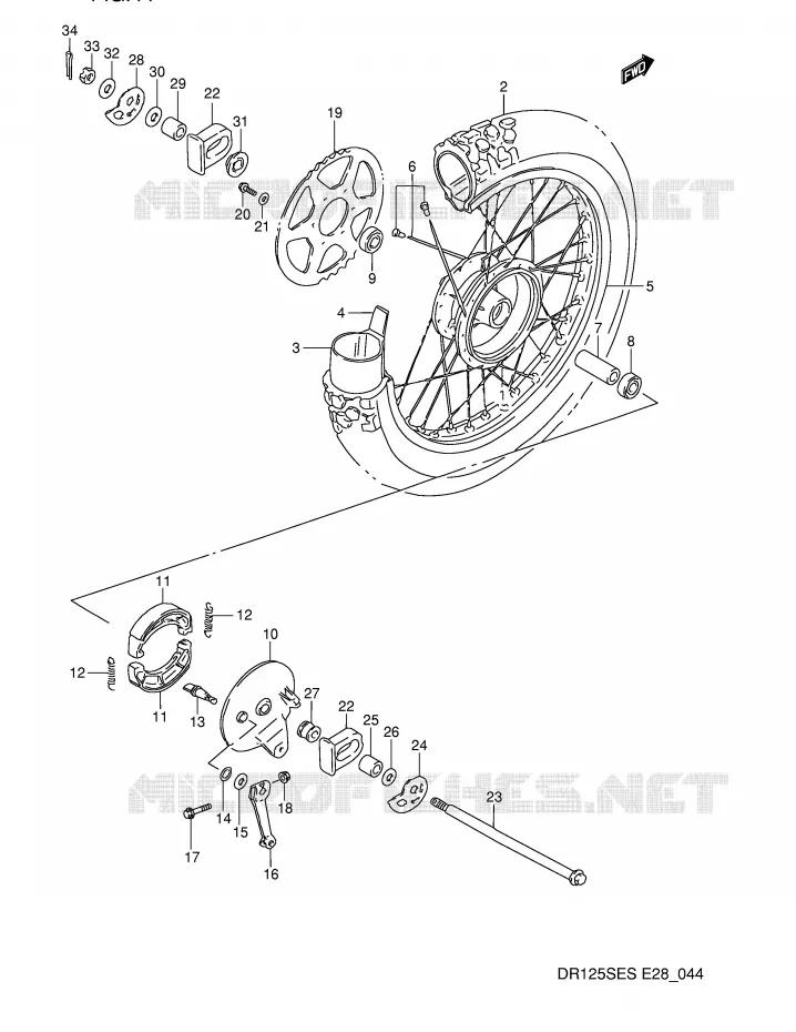 ACHTERWIEL Suzuki MOTO 125 DR 1994  DR125SER(E28)
