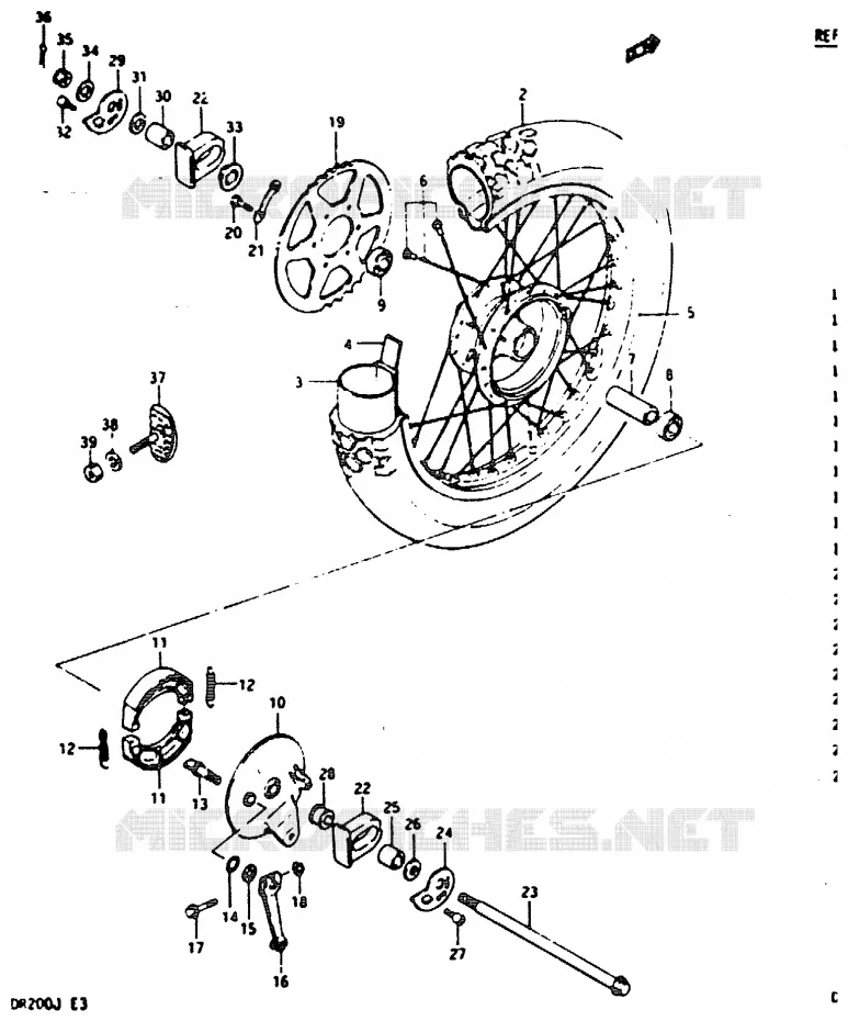 ACHTERWIEL Suzuki MOTO 200 DR 1986  DR200G(G/H/J)
