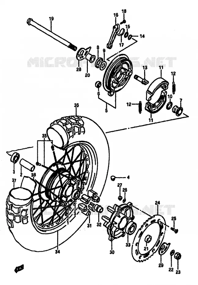 ACHTERWIEL Suzuki MOTO 600 DR 1988  DR600SJ(E2)