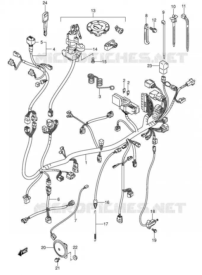 BEDRADING (MODELE K2) Suzuki MOTO 1000 V-STROM 2003  DL1000K3(E2)