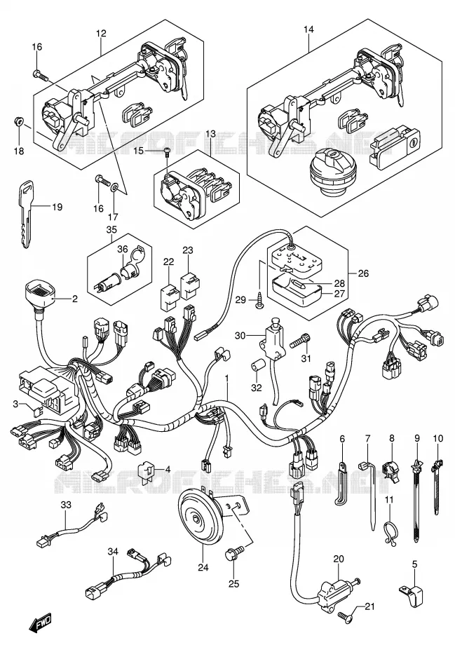 BEDRADING (MODELE K5 E24,E71) Suzuki SCOOTER 250 BURGMAN 2003  AN250K3(E2)