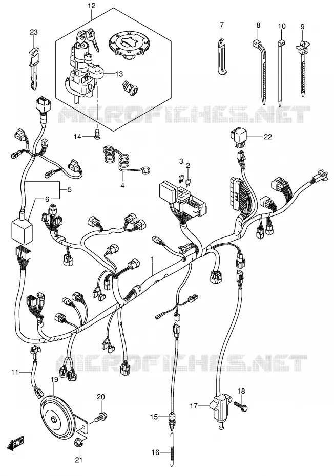 BEDRADING (MODELE K5/K6 E2,E19) Suzuki MOTO 650 V-STROM 2005  DL650K5(E2)