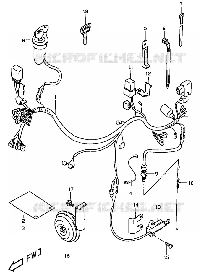 BEDRADING (MODELE W/X, E24) Suzuki MOTO 350 DR 1997  DR350V(V/W/X)