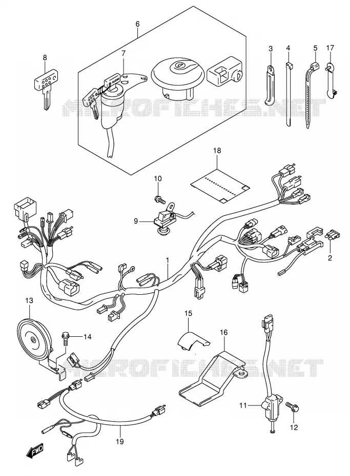 BEDRADING Suzuki MOTO 400 DR-Z 2001  DR-Z400SK1(E2)