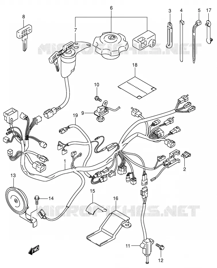 BEDRADING Suzuki MOTO 400 DR-Z 2002  DR-Z400SK2(E3/E28)