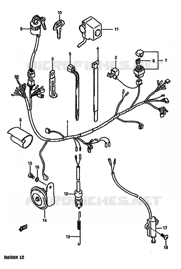 BEDRADING Suzuki MOTO 600 DR 1987  DR600RUH(E2)