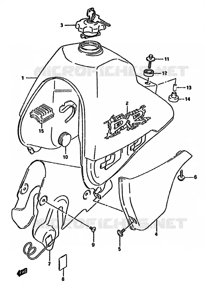 BENZINETANK (DR350SHR) Suzuki MOTO 350 DR 1994  DR350SR(L/M/N/P/R)