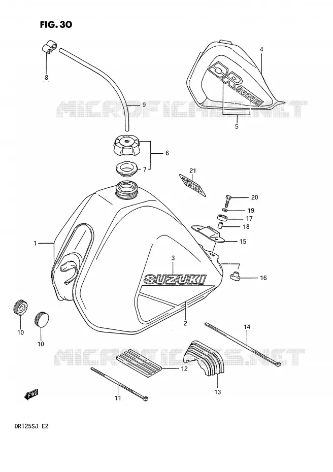 BENZINETANK (MODELE F/H) Suzuki MOTO 125 DR 1987  DR125SH(E2)