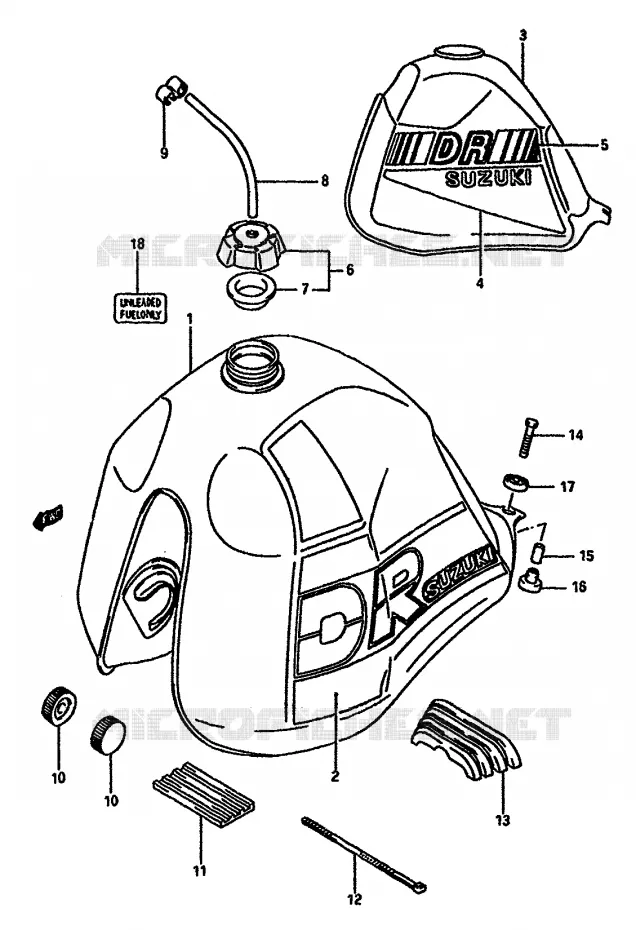 BENZINETANK (MODELE H/J) Suzuki MOTO 600 DR 1986  DR600SUG(E2)