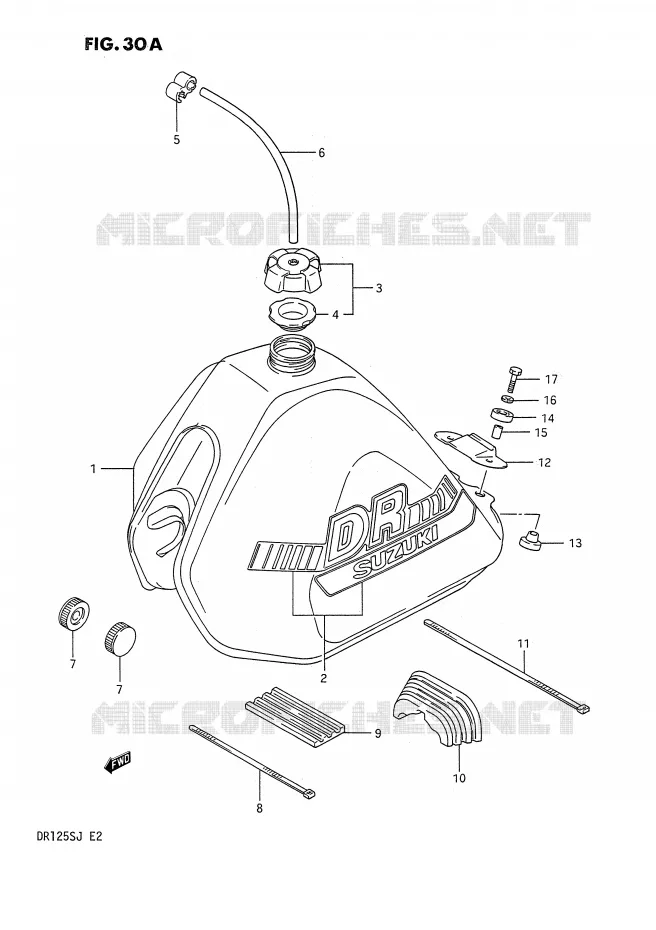 BENZINETANK (MODELE J) Suzuki MOTO 125 DR 1987  DR125SH(E2)