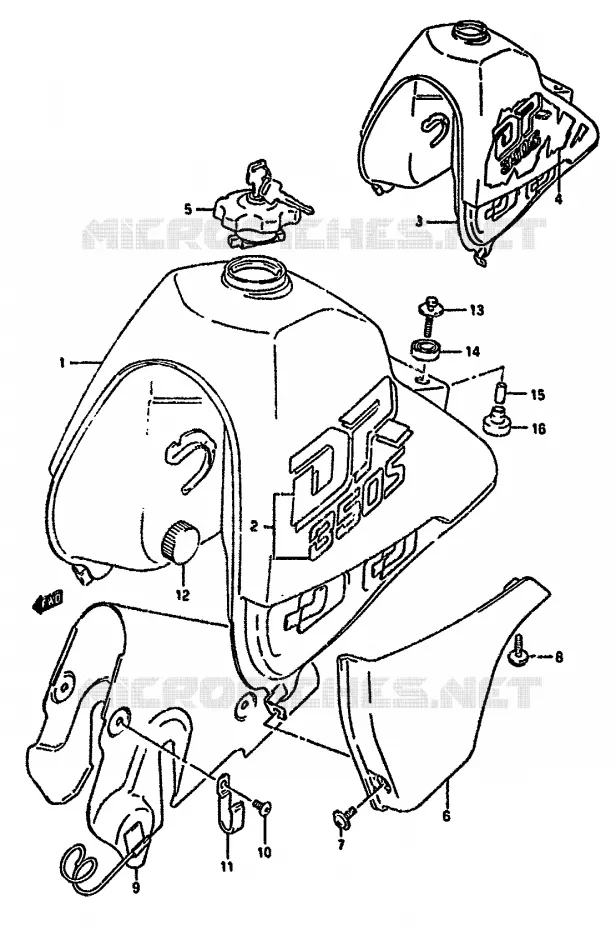 BENZINETANK (MODELE L/M) Suzuki MOTO 350 DR 1993  DR350SP(L/M/N/P/R)