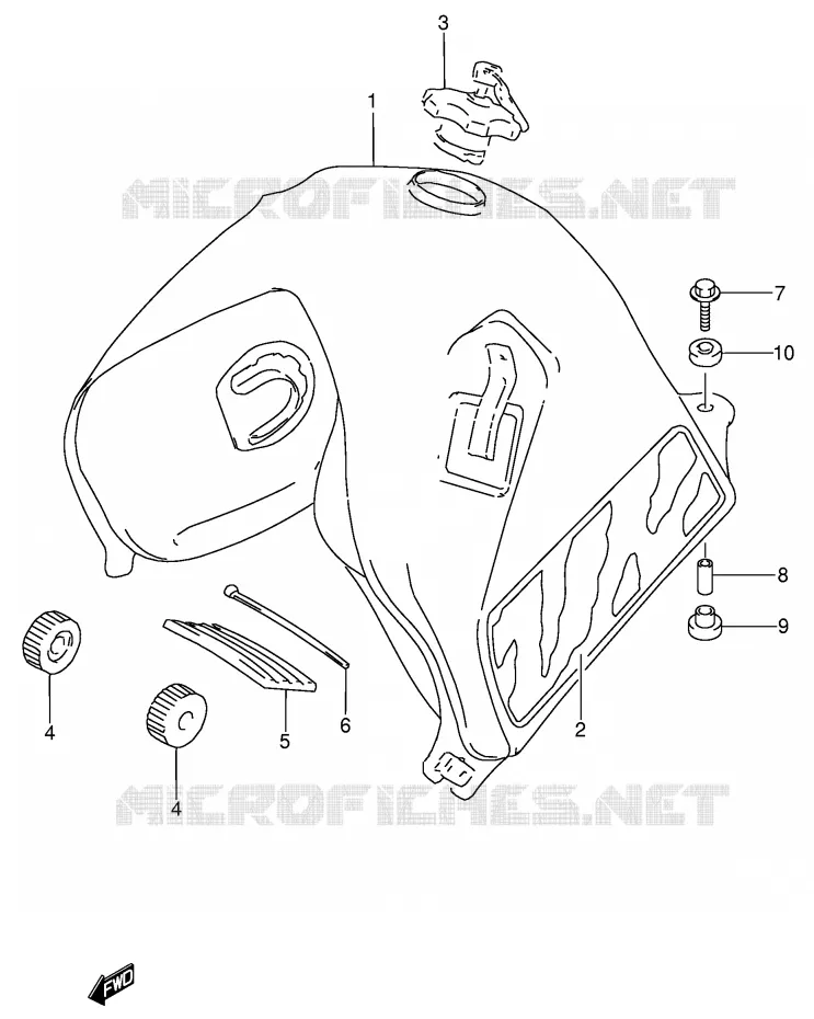 BENZINETANK (MODELE M) Suzuki MOTO 650 DR 1993  DR650RSEP(E4)