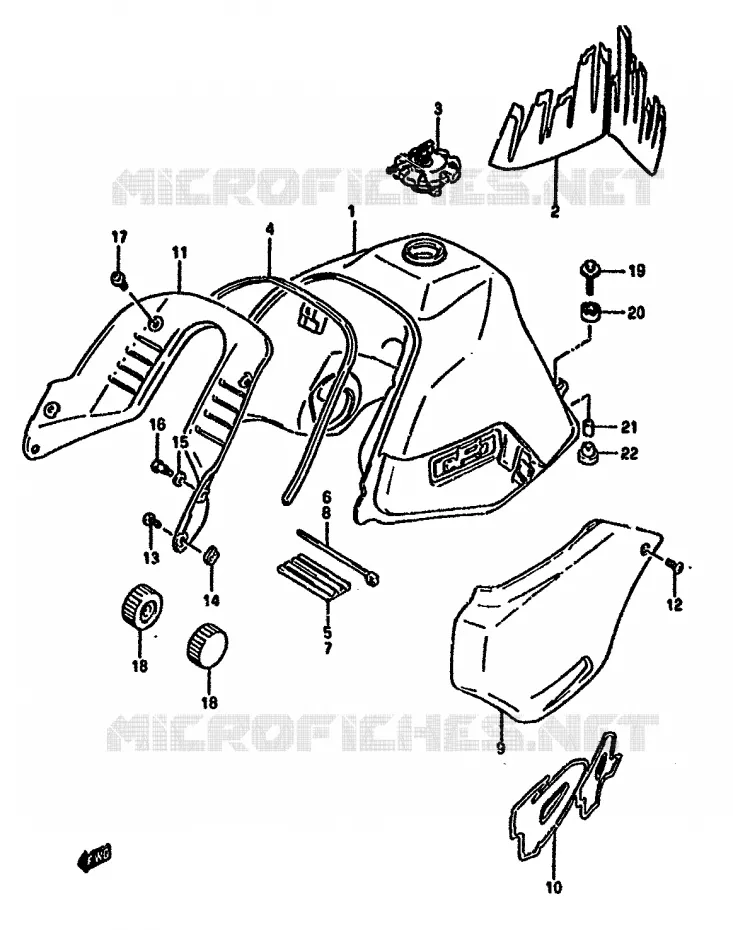 BENZINETANK (MODELE N) Suzuki MOTO 650 DR 1993  DR650RP(N/P/R)
