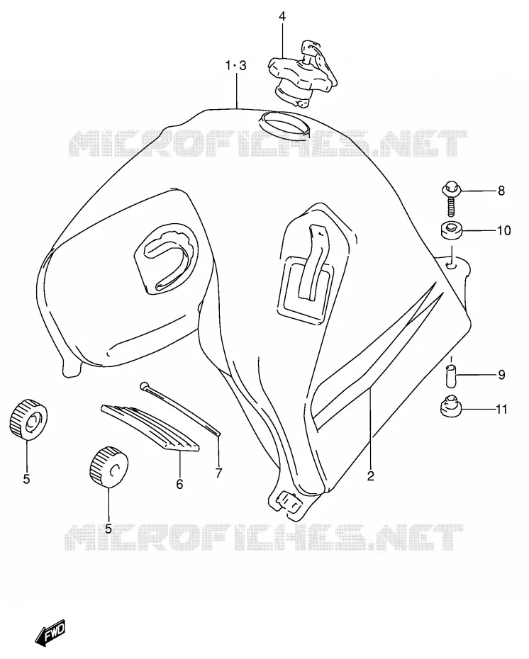 BENZINETANK (MODELE T) Suzuki MOTO 650 DR 1992  DR650RSEUN(E4)