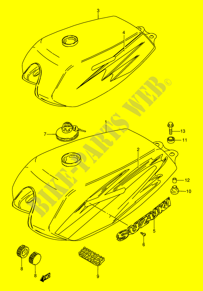 BENZINETANK (MODELE W) voor Suzuki AP 115 2000