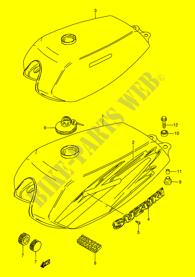 BENZINETANK (MODELE X/Y) voor Suzuki AP 115 2000