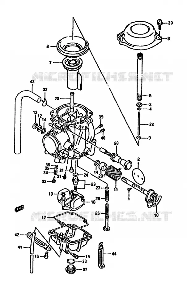 CARBURATOR (DR350SUP/SR E39) Suzuki MOTO 350 DR 1992  DR350SN(L/M/N/P/R)