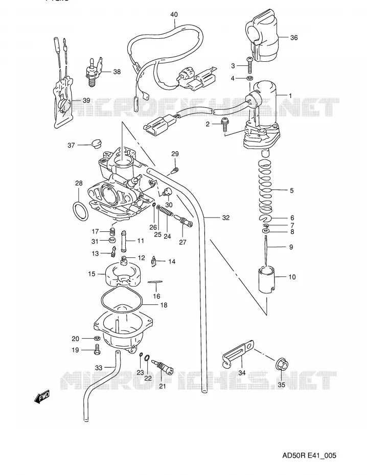 CARBURATOR (MODELE L E41 ~E.NO.211604) Suzuki SCOOTER 50 AD 1991  AD50WFM(E41)