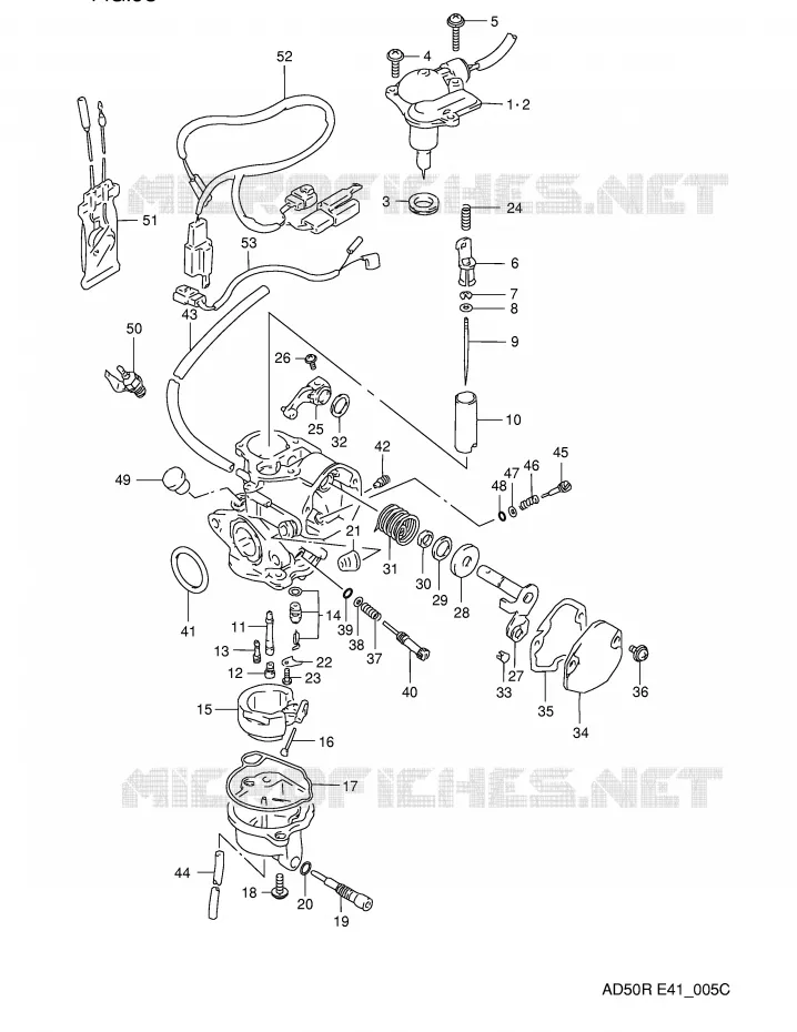 CARBURATOR (MODELE M/R) Suzuki SCOOTER 50 AD 1991  AD50M(E41)