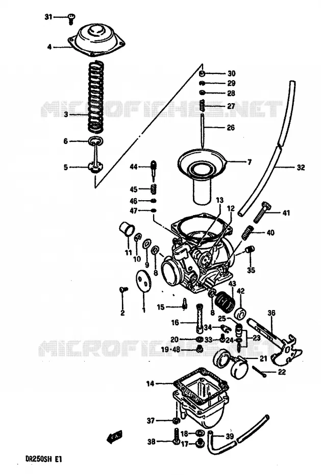 CARBURATOR Suzuki MOTO 250 DR 1987  DR250SH(E/F/G/H)