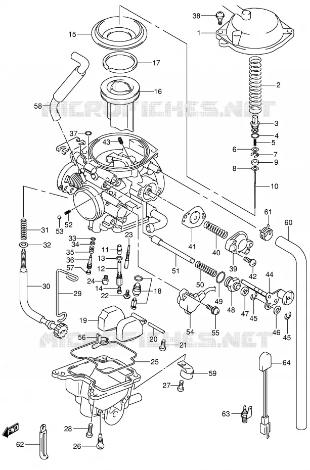 CARBURATOR Suzuki MOTO 400 DR-Z 2002  DR-Z400SK2(E3/E28)