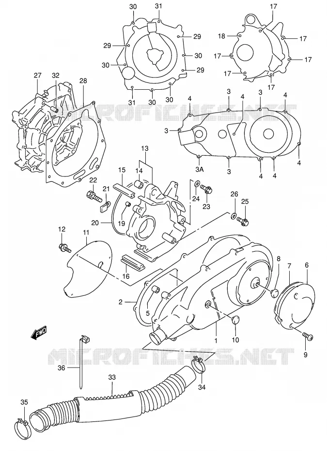 CASING (MODELE S) Suzuki SCOOTER 125 BURGMAN 1997  AN125UV(E2)