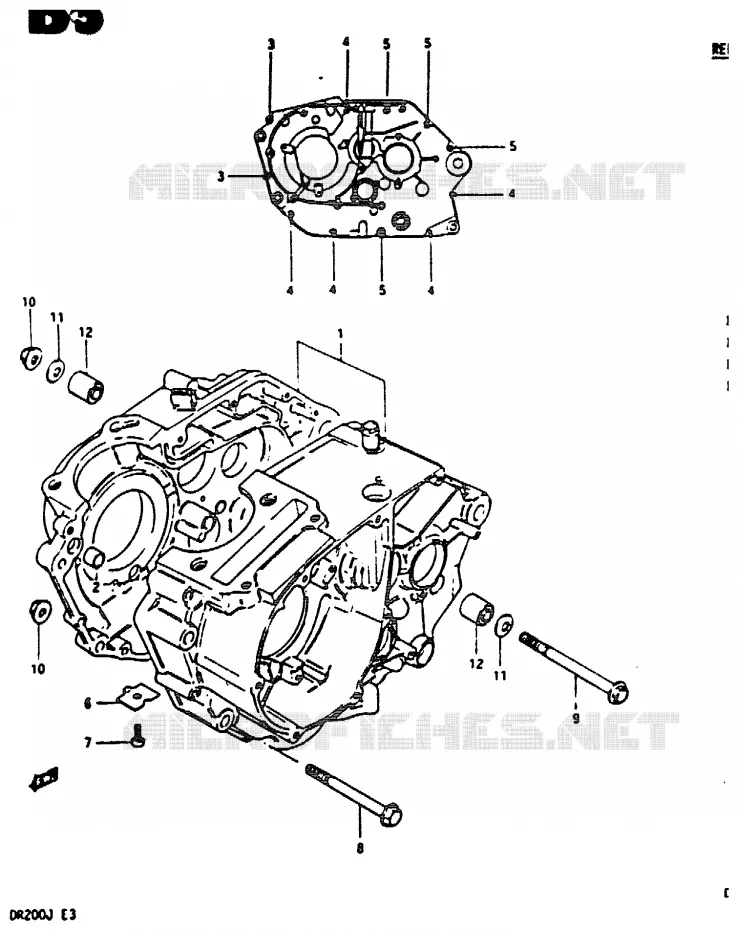 CASING Suzuki MOTO 200 DR 1987  DR200H(G/H/J)