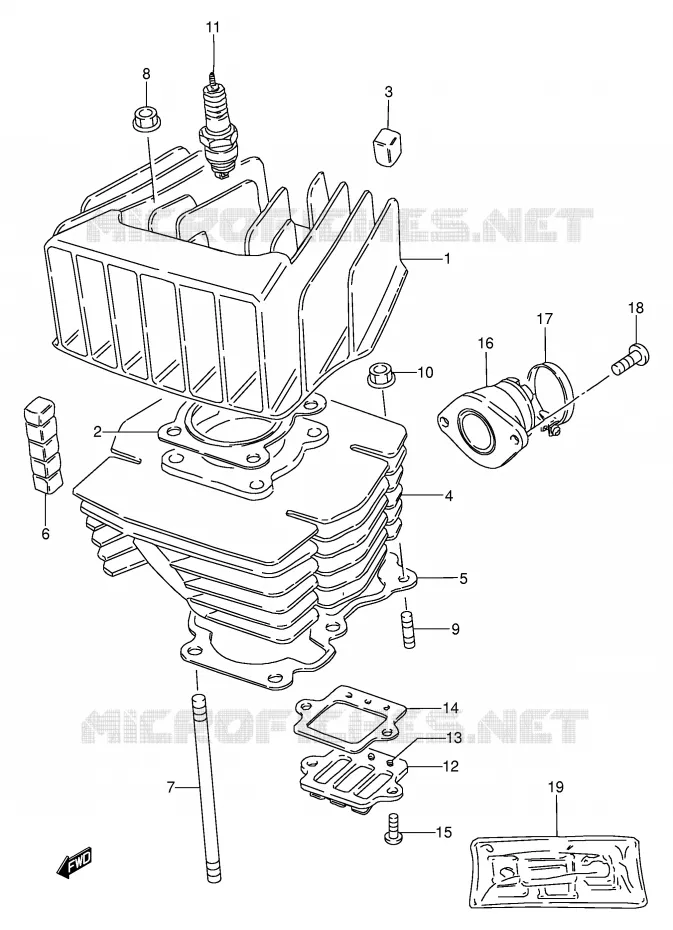 CILINDER Suzuki MOTO 100 AP 1996  AX100T(E94)