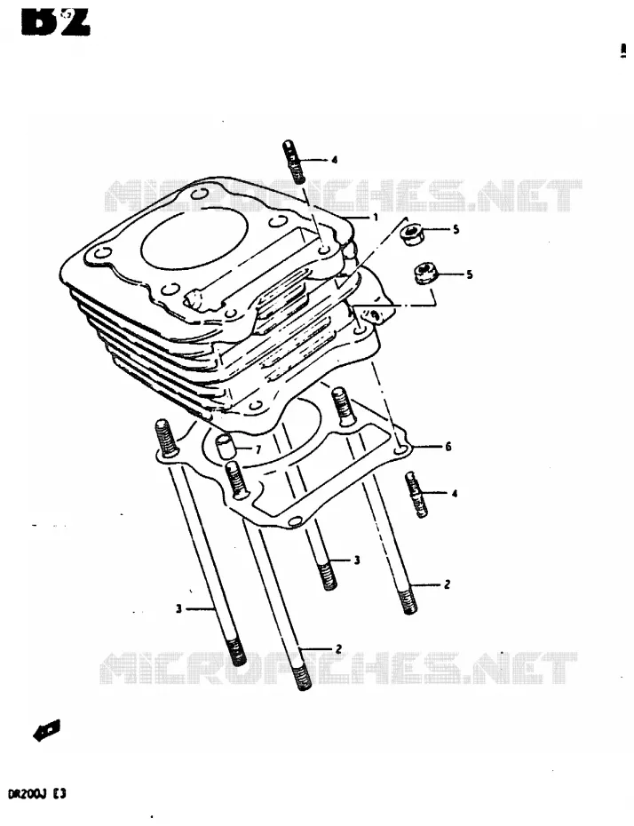 CILINDER Suzuki MOTO 200 DR 1988  DR200J(G/H/J)