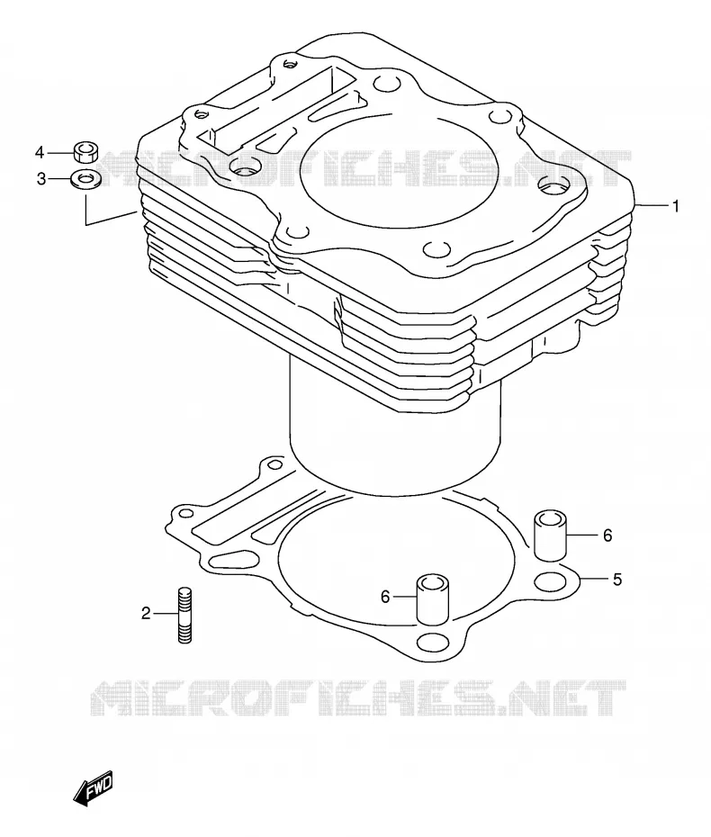 CILINDER Suzuki MOTO 350 DR 1993  DR350P(E1)