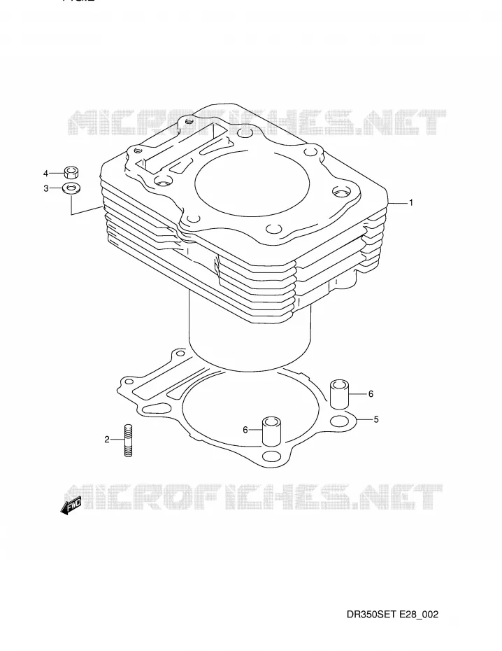 CILINDER Suzuki MOTO 350 DR 1995  DR350SES(E28)